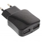 InLine® USB DUO+ Ladeset, Stromadapter, 100-240V zu 5V/2.1A, schwarz
