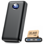 Powerbank , 26800mAh externer Akku mit PowerIQ Technologie, 3 USB Ausgängen, enorme Energiedichte, kompatibel mit iPhone, Samsung, Huawei, iPad und mehr