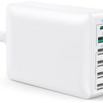 USB Ladegerät mit Kabel Quick Charge 3.0 Schnellladegerät, 6 Port 60W